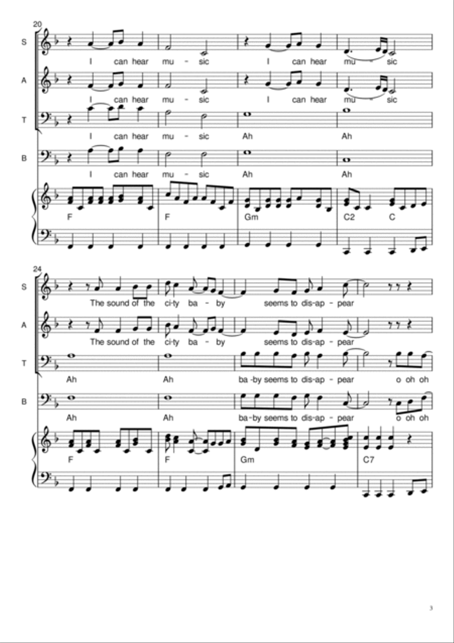 I Can Hear Music 4-Part scores gallery preview page 3
