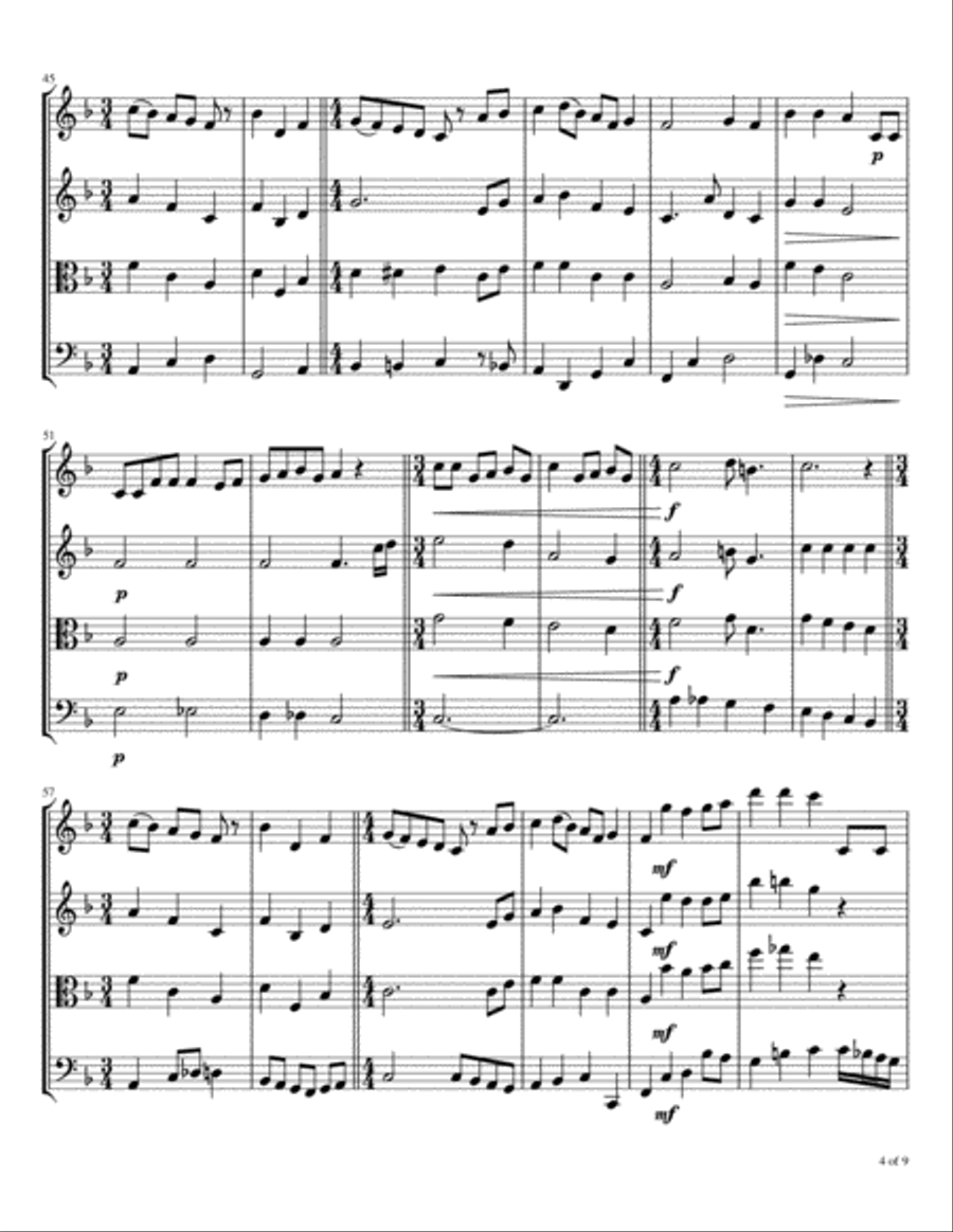 Twelve Days Of Christmas String Quartet scores gallery preview page 5