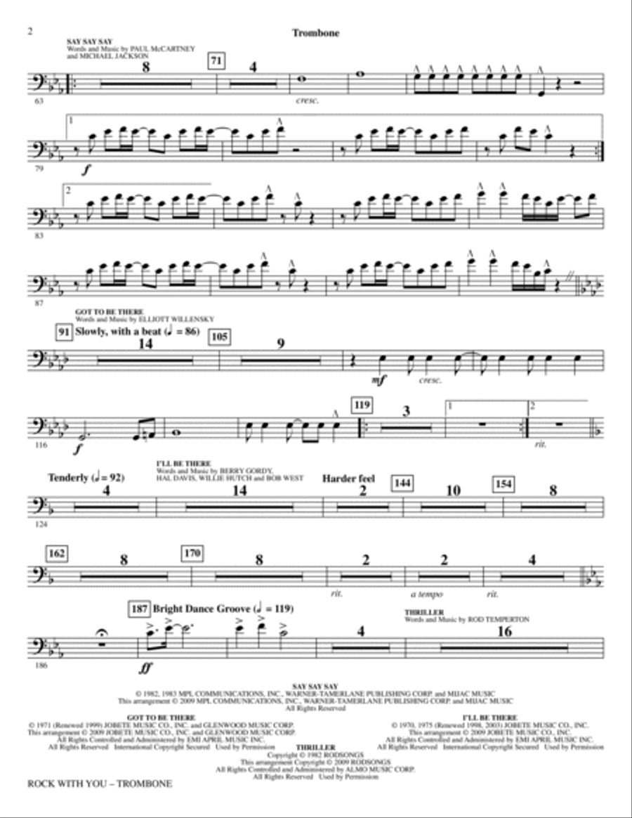 Rock With You - A Tribute to Michael Jackson (Medley) - Trombone Choir scores gallery preview page 2