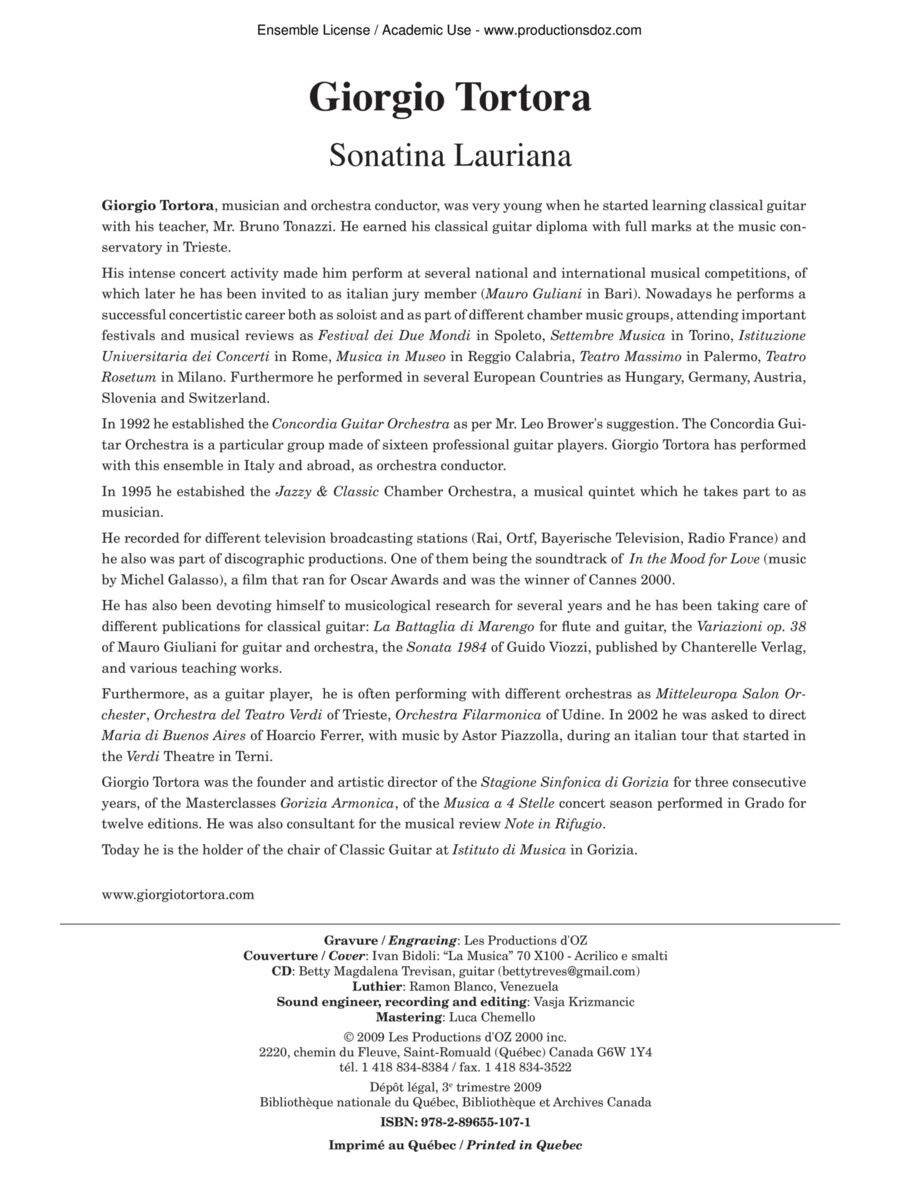 Sonatina Lauriana Classical Guitar scores gallery preview page 1