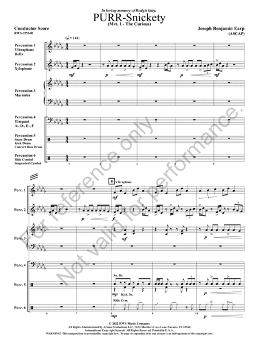 PURR-Snickety Percussion Ensemble scores gallery preview page 4