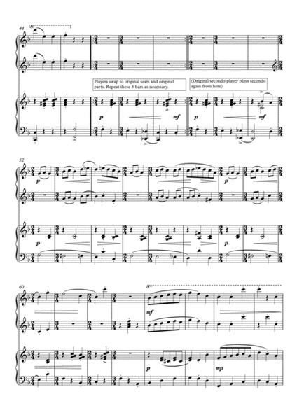Zither Carol Variations for "Athletic" Piano Duet, fun Christmas carol variations for piano, 4 hands image number null