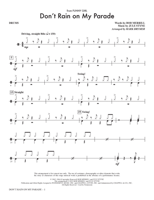 Don't Rain On My Parade (from Funny Girl) (arr. Mark Brymer) - Drums