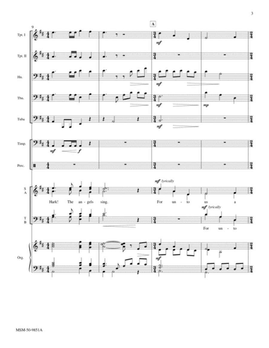 We Sing with Choirs of Angels (Downloadable Brass/Organ Full Score)
