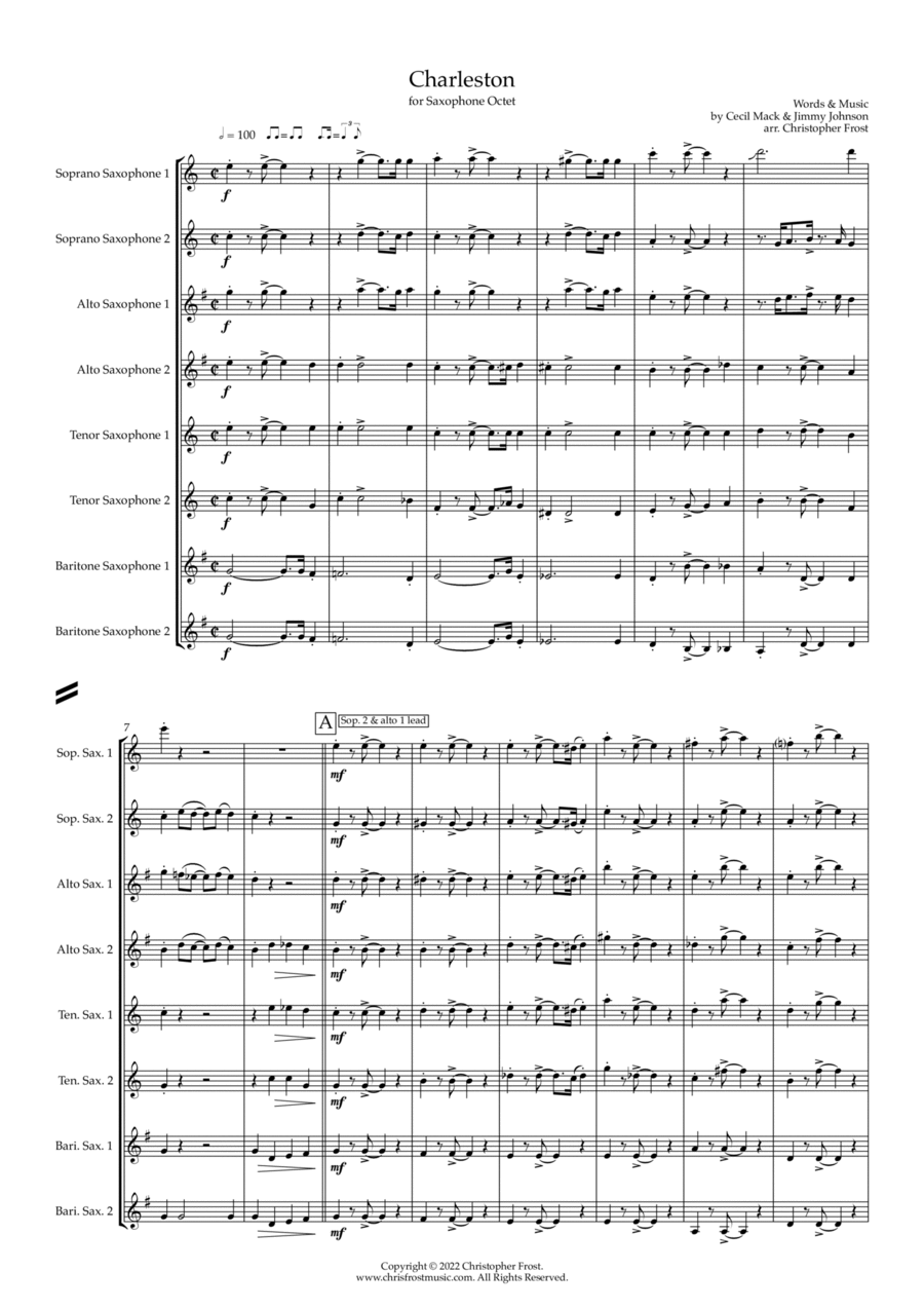 Book cover for Charleston (saxophone octet - SSAATTBB)