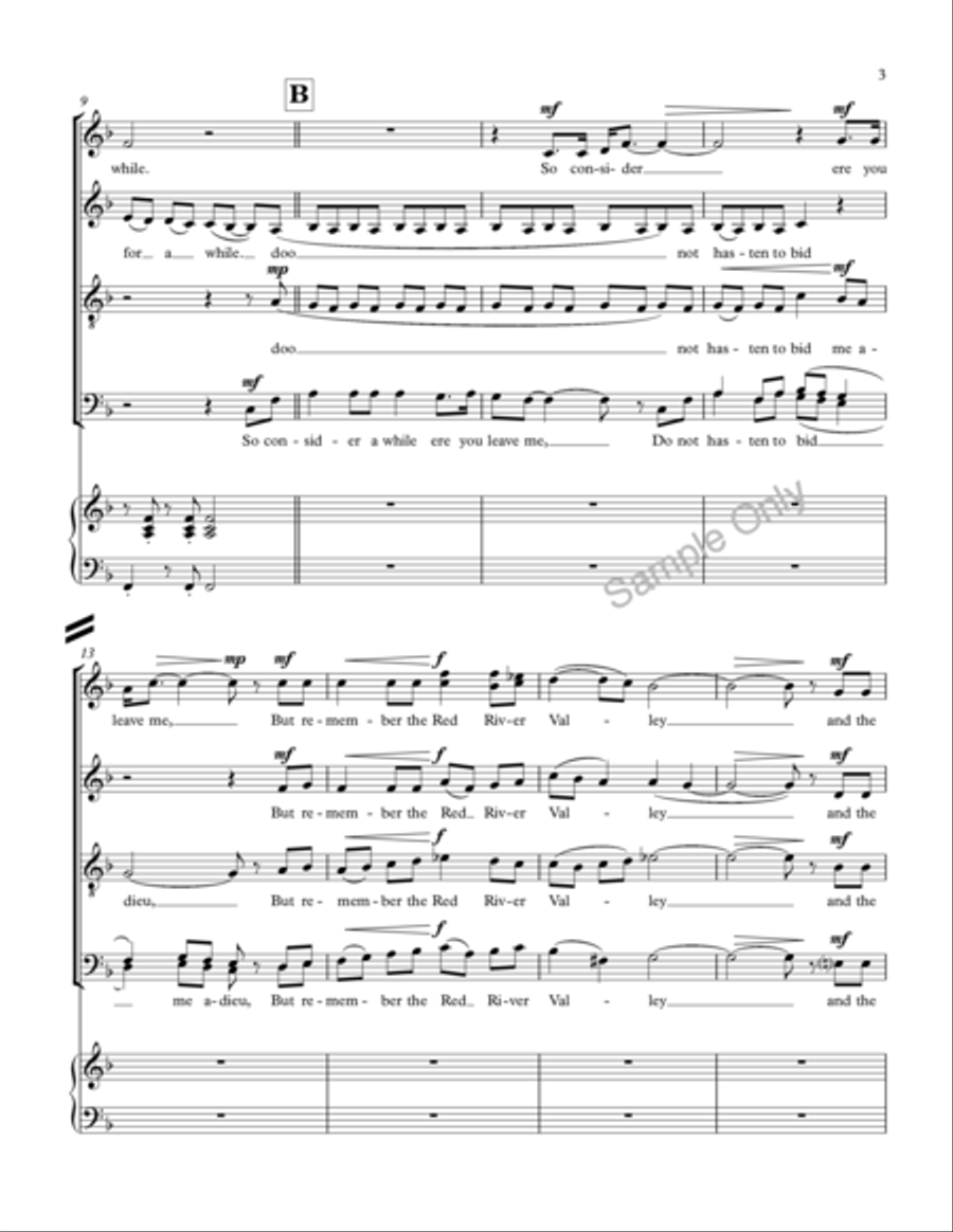 Red River Valley 4-Part scores gallery preview page 3