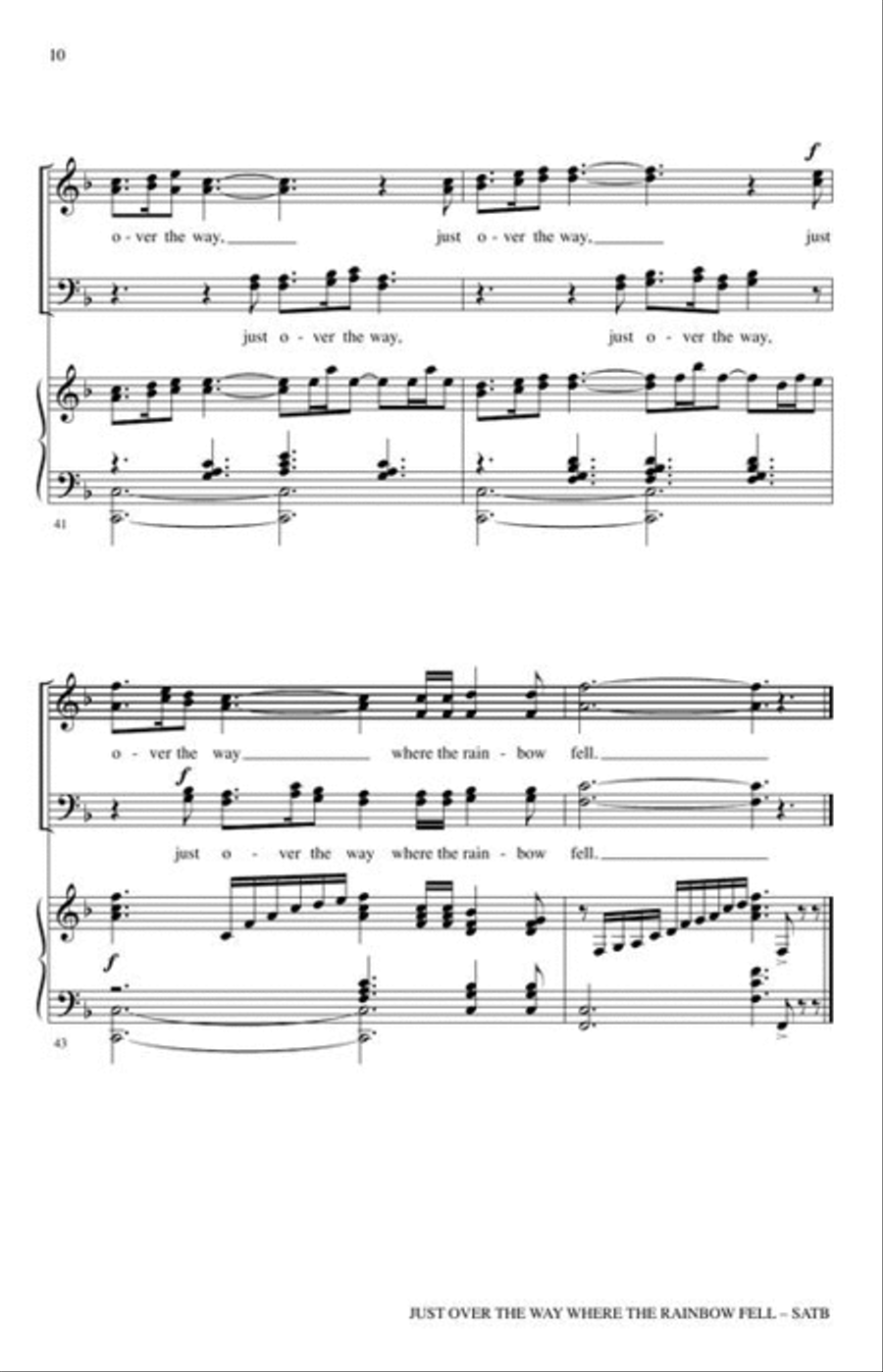 Just Over the Way Where the Rainbow Fell 4-Part scores gallery preview page 6