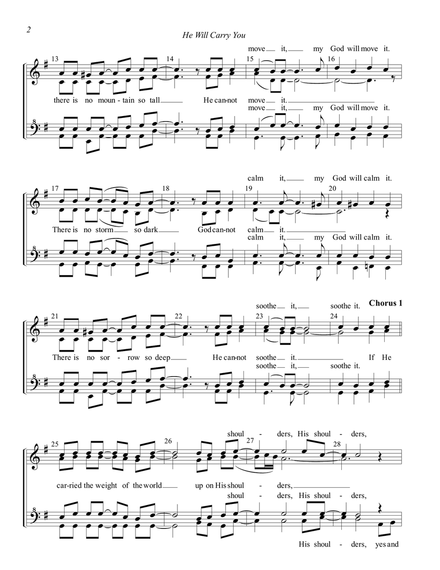 He Will Carry You SSAA scores gallery preview page 2