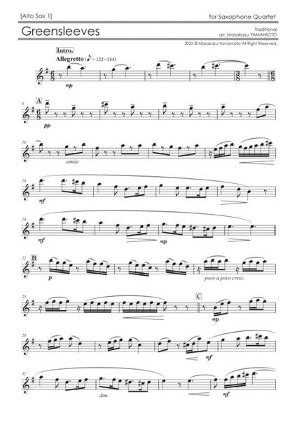 Greensleeves [Saxophone Quartet] image number null