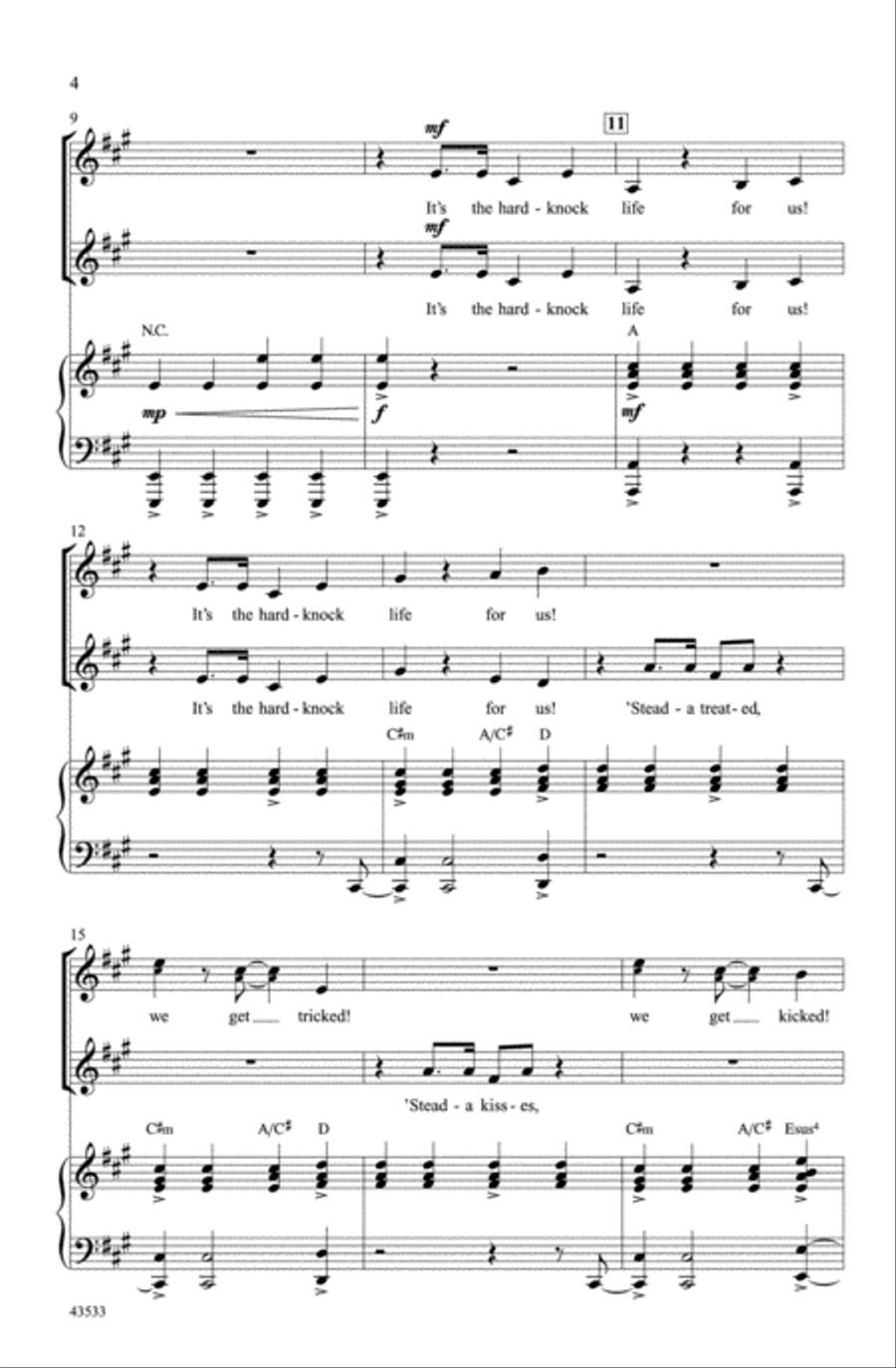 It's a Hard-Knock Life (from the musical Annie) Choir scores gallery preview page 3