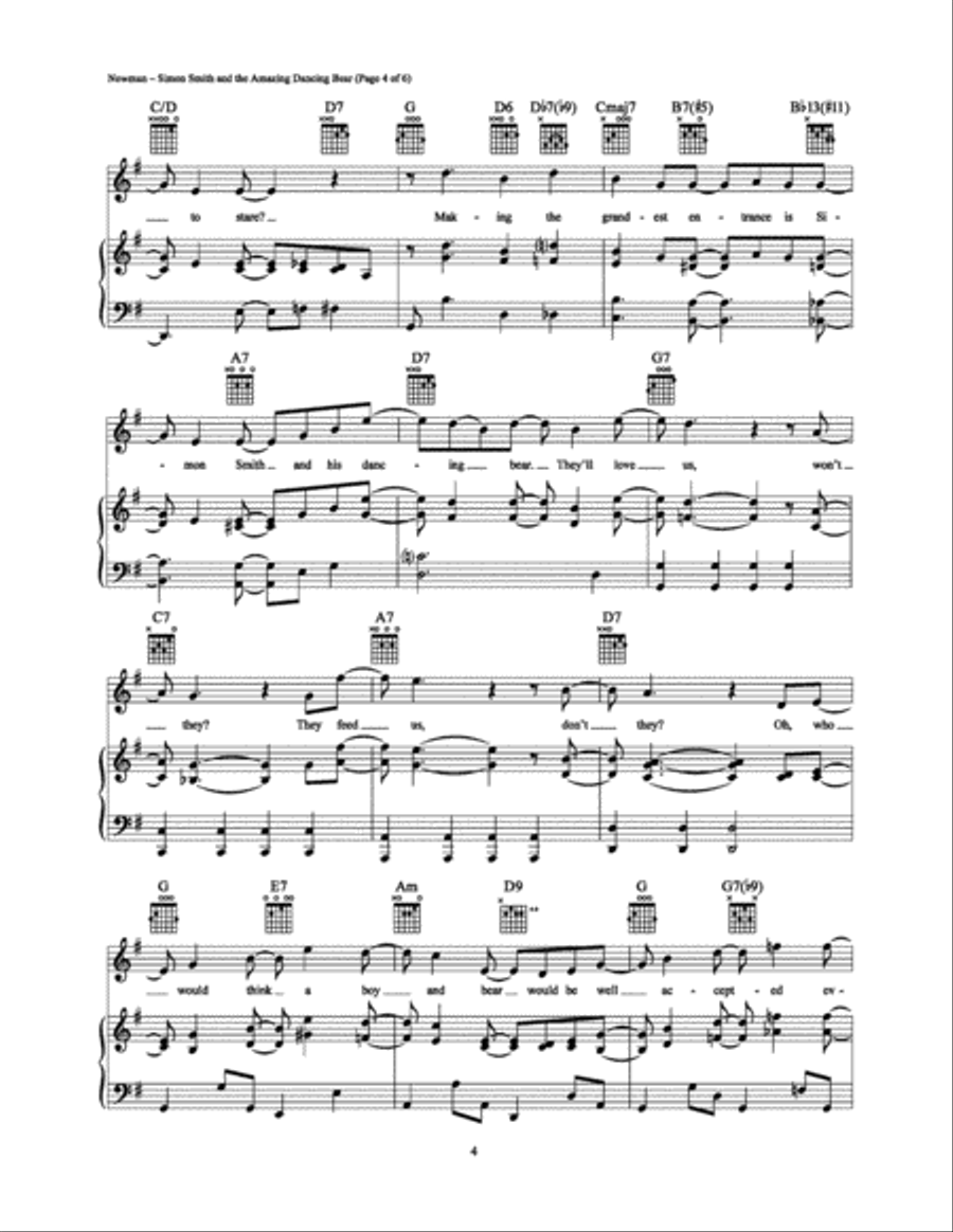 Simon Smith and the Amazing Dancing Bear Piano, Vocal, Guitar scores gallery preview page 4