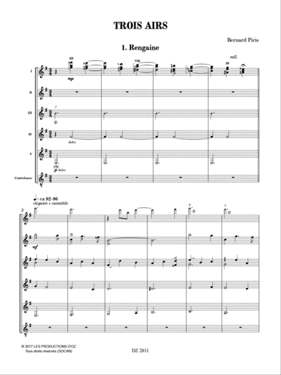 Trois airs Guitar Ensemble scores gallery preview page 2