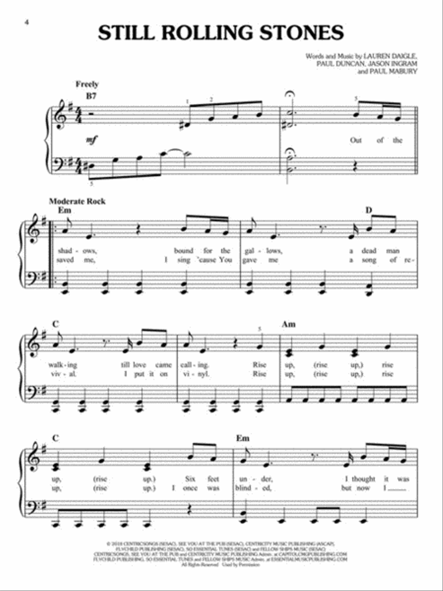 Lauren Daigle – Look Up Child Easy Piano scores gallery preview page 4