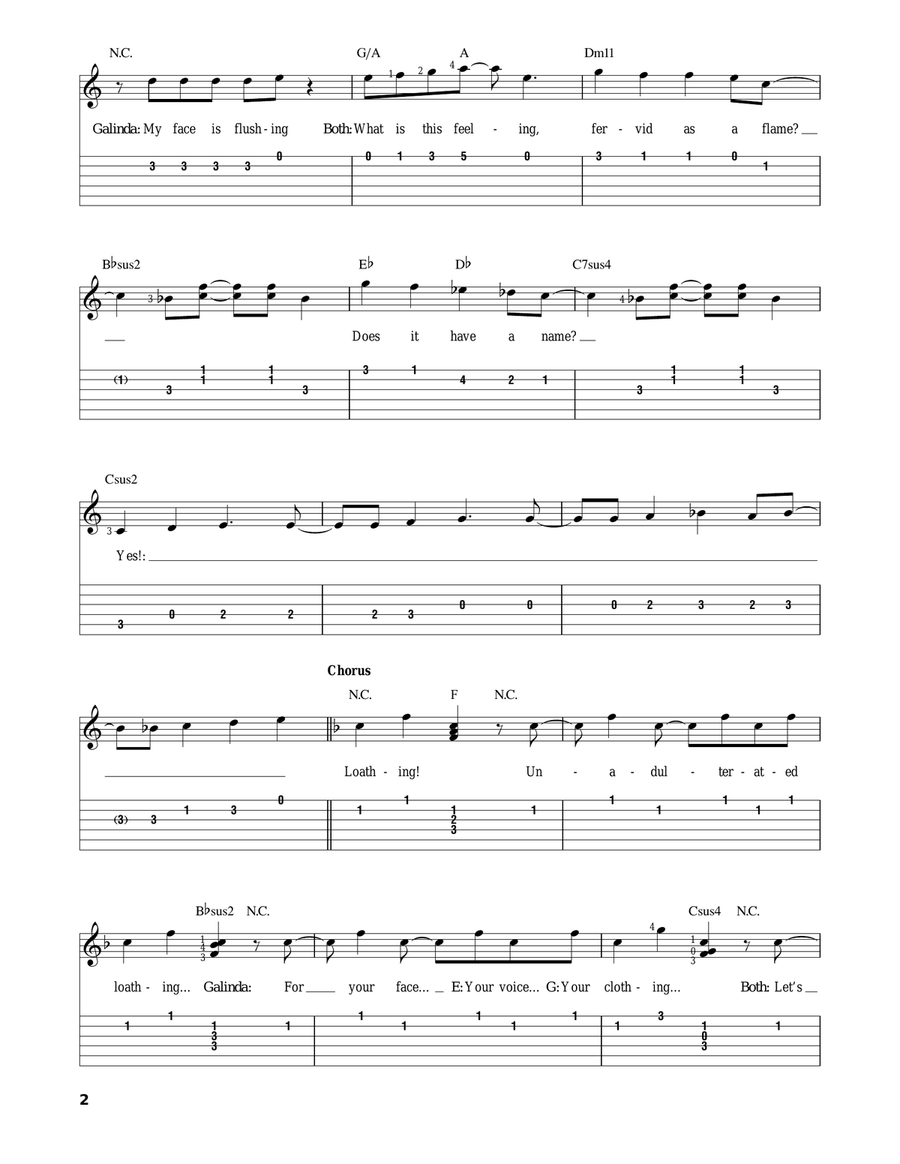 What Is This Feeling? (from Wicked) Guitar Tablature scores gallery preview page 2
