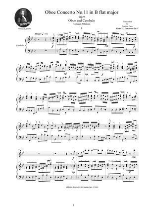 Albinoni - Oboe Concerto No.11 in B flat major Op.9 for Oboe and Cembalo or Piano