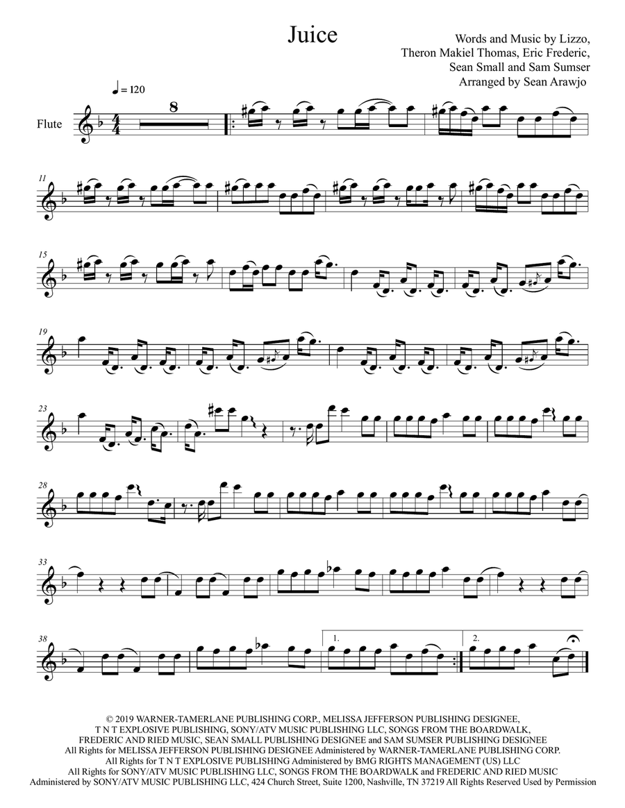 Juice Flute Solo scores gallery preview page 1