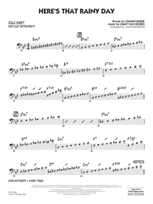 Book cover for Here's That Rainy Day (arr. John Wasson) - Bass Clef Solo Sheet