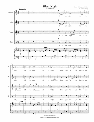 Silent Night - for SATB choir with piano accompaniment