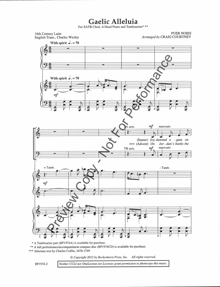 Gaelic Alleluia - SATB 4-Part scores gallery preview page 2