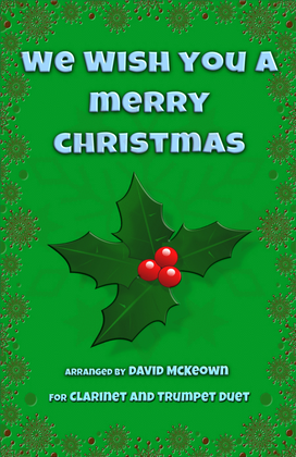 Book cover for We Wish You a Merry Christmas, Jazz Style, for Clarinet and Trumpet Duet