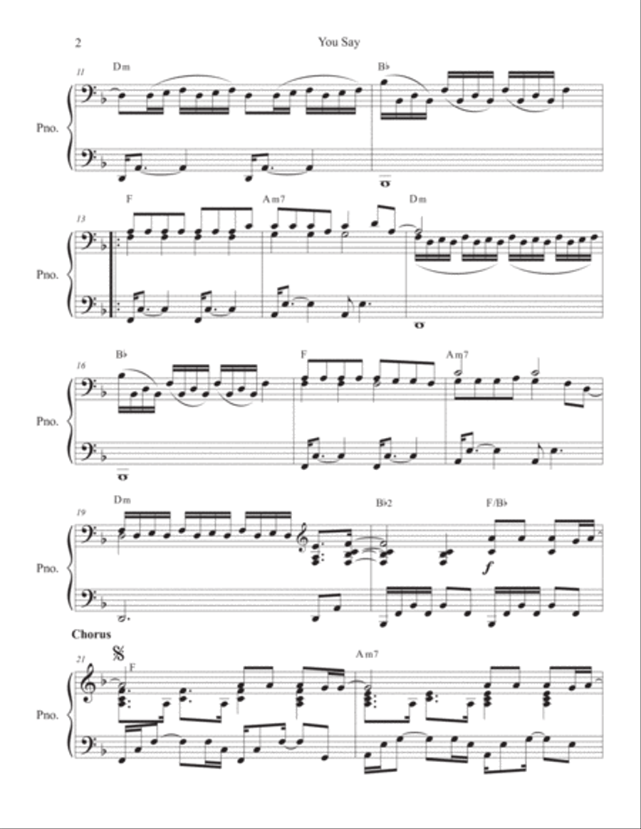 You Say You Say Piano Solo scores gallery preview page 2