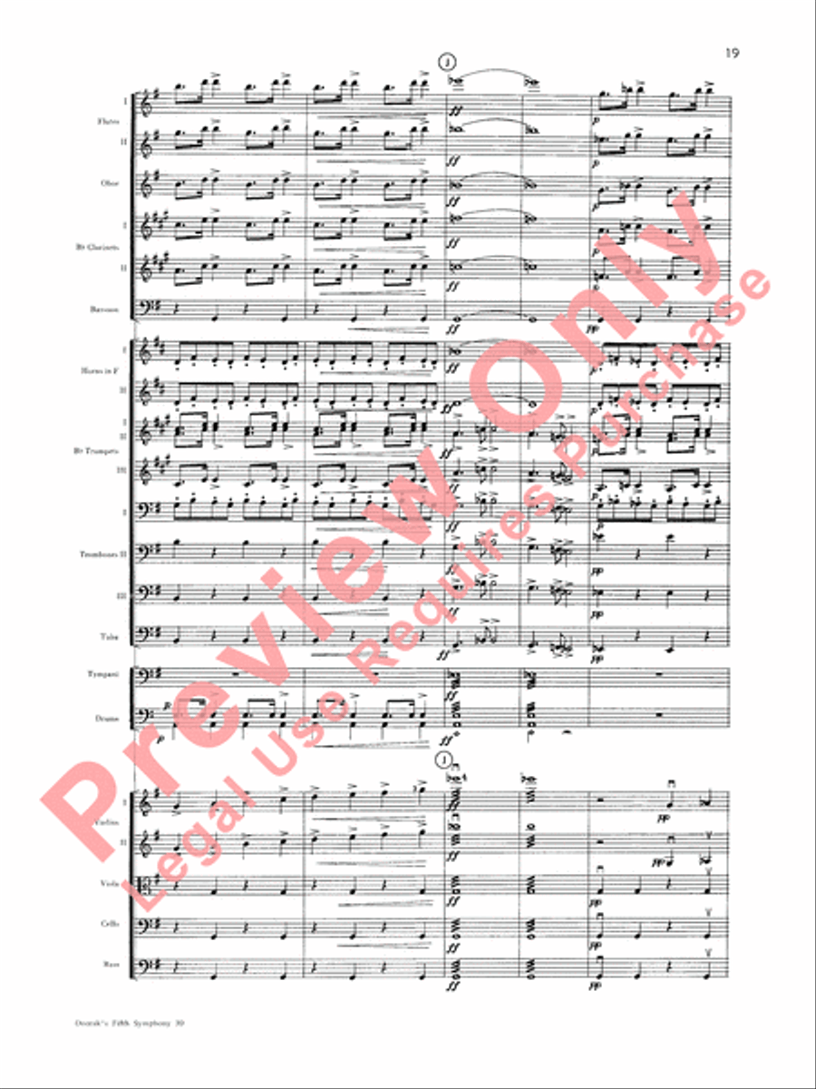 Dvorák's Fifth Symphony (New World, Fourth Movement) Full Orchestra scores gallery preview page 20