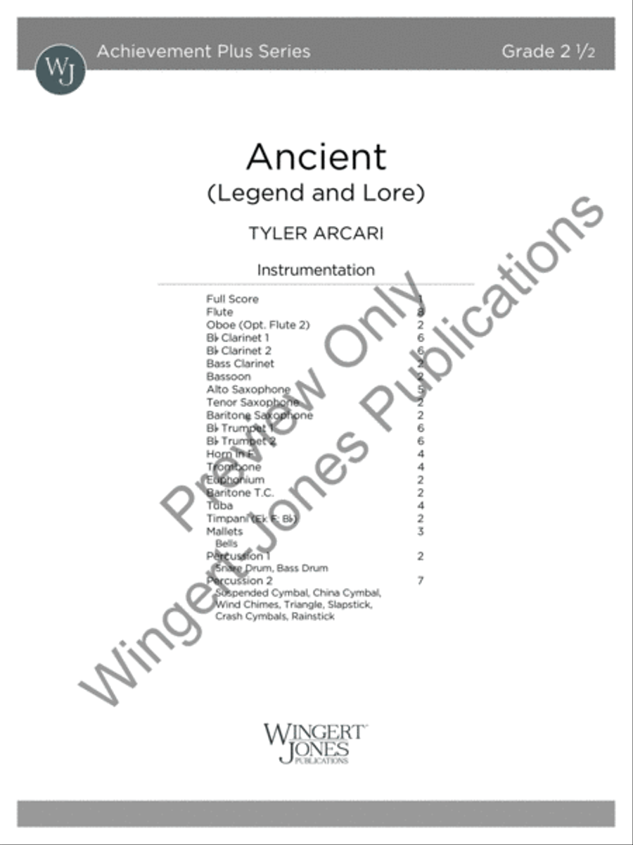 Ancient (Score) Ancient (Score) Concert Band scores gallery preview page 2