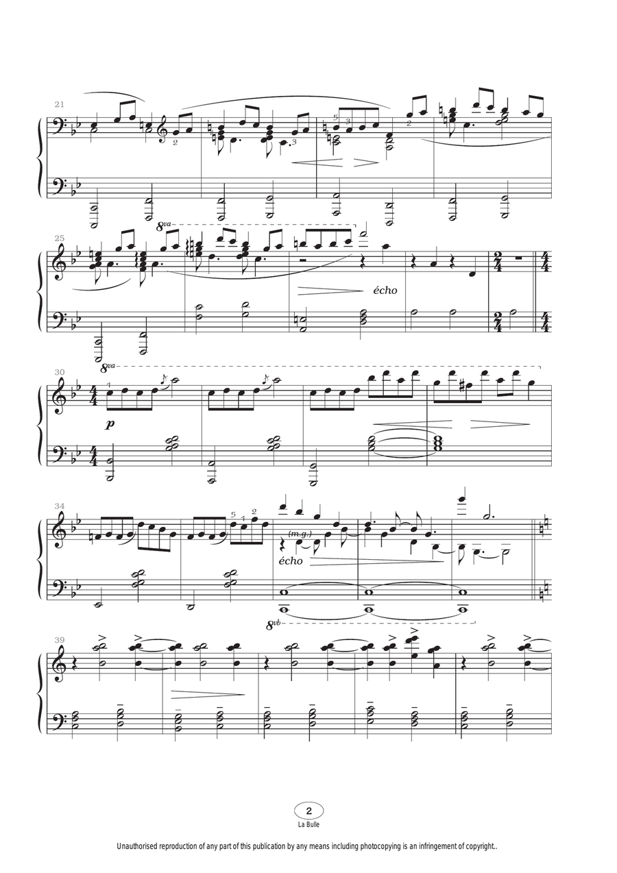 La Bulle Piano Solo scores gallery preview page 2