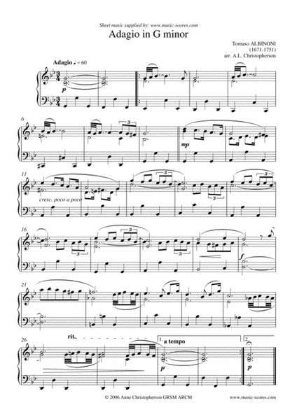 Albinoni Adagio - Piano image number null