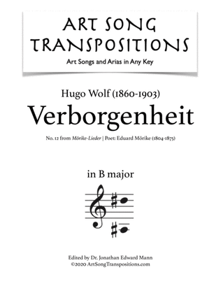 WOLF: Verborgenheit (transposed to B major)