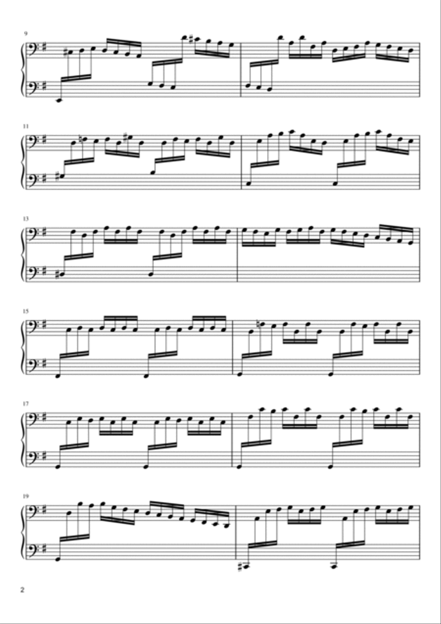 Prelude from Cello Suite No. 1 in G major (BWV 1007) Piano Solo scores gallery preview page 2