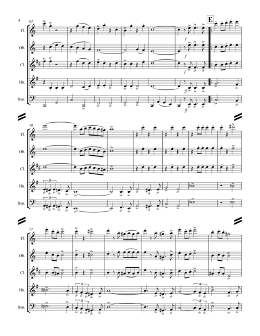 March - “Colonel Bogey” (for Woodwind Quintet) Woodwind Quintet scores gallery preview page 5