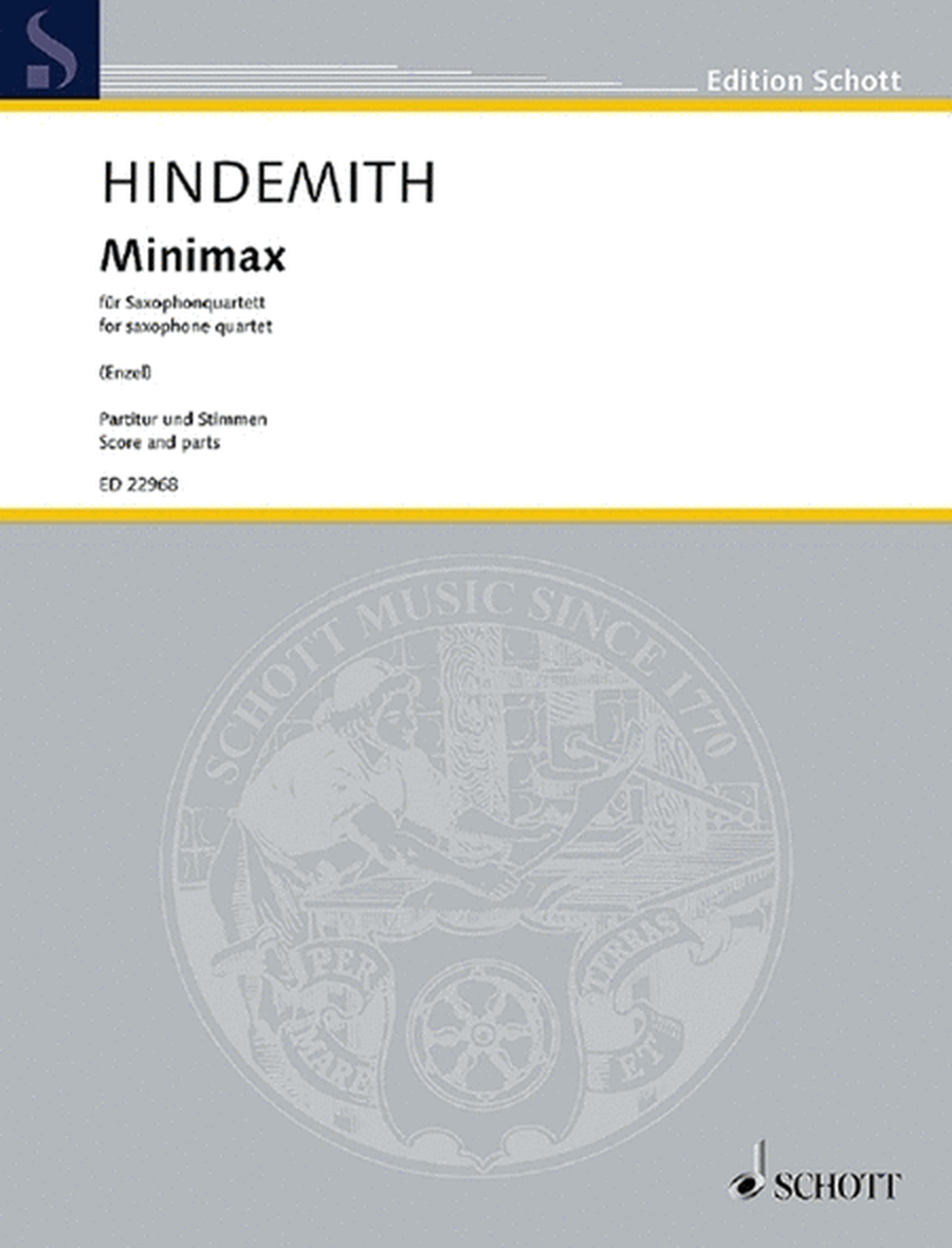 Hindemith - Minimax For Sax Quartet Sc/Pts
