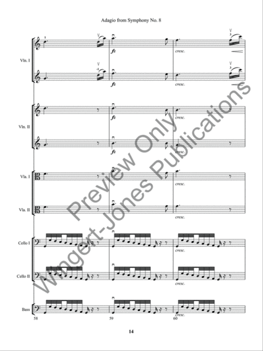 Adagio from Symphony No. 8 (Score) String Orchestra scores gallery preview page 17