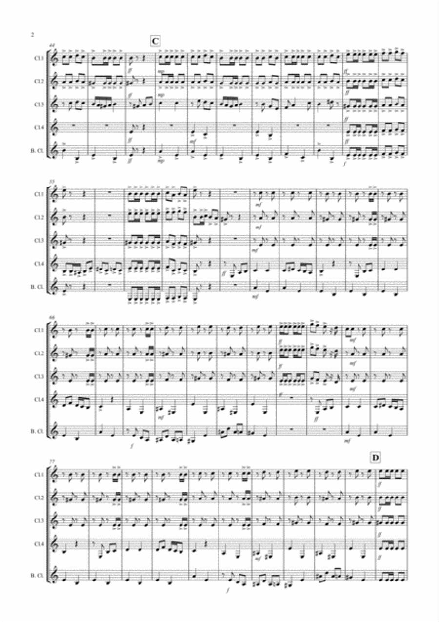 Flamenco Fantastico for Clarinet Quintet Clarinet Quintet scores gallery preview page 2