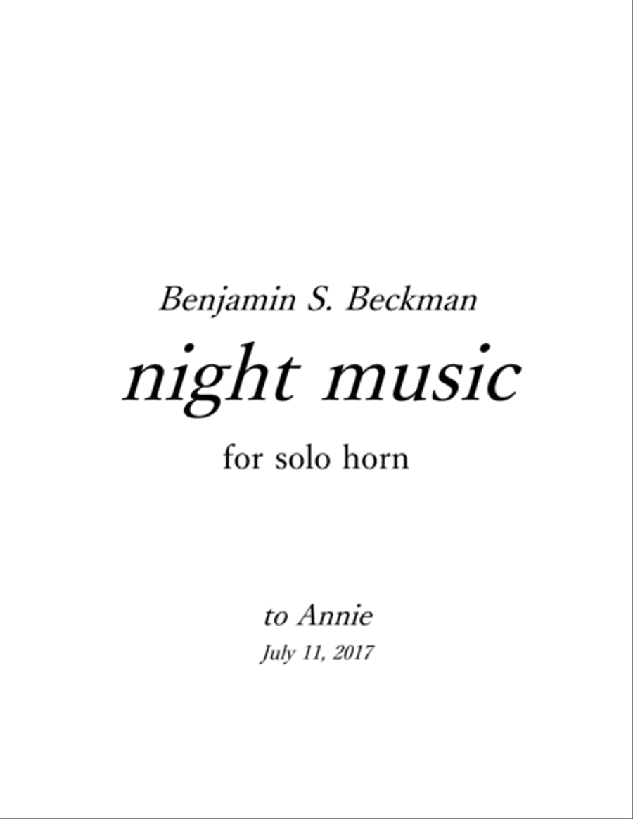 Night Music Horn Solo scores gallery preview page 1