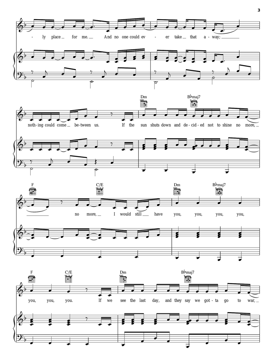 Us Against The World Piano, Vocal, Guitar scores gallery preview page 3