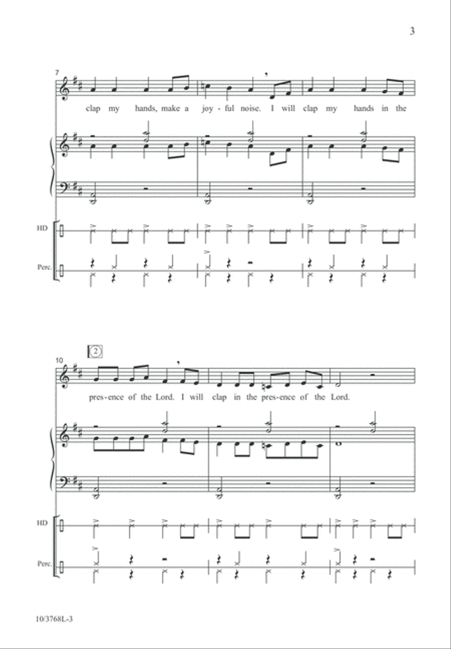 I Will Clap My Hands Unison Choir scores gallery preview page 3