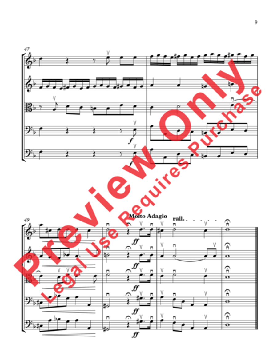 Fugue from Requiem in D Minor String Orchestra scores gallery preview page 12