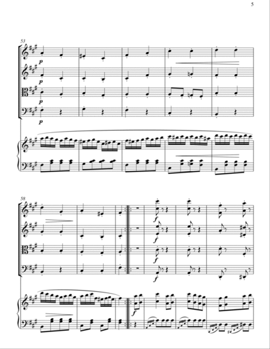 Mozart Turkish March arranged for Piano and String Orchestra Chamber Orchestra scores gallery preview page 5