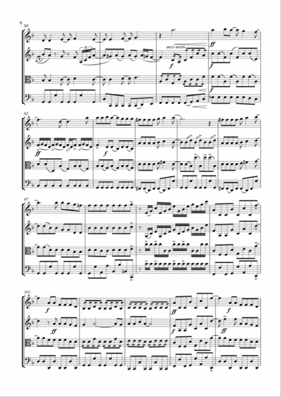 Don't Stop Me Now String Quartet scores gallery preview page 6