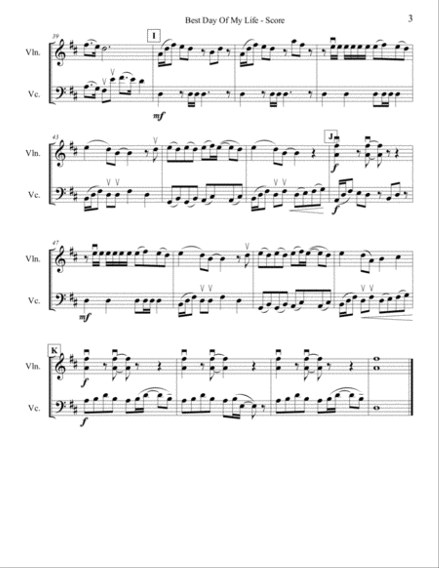 Best Day Of My Life String Duet scores gallery preview page 3