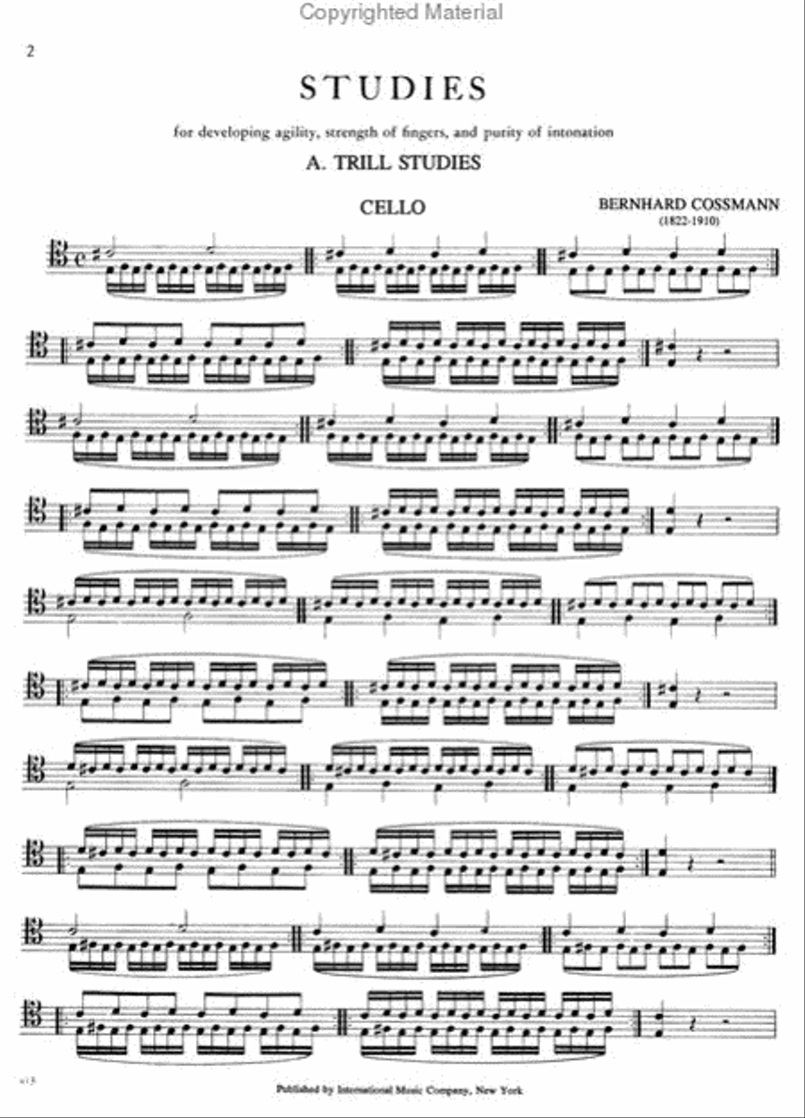 Studies For Development Of Agility Of Fingers Cello Solo scores gallery preview page 2