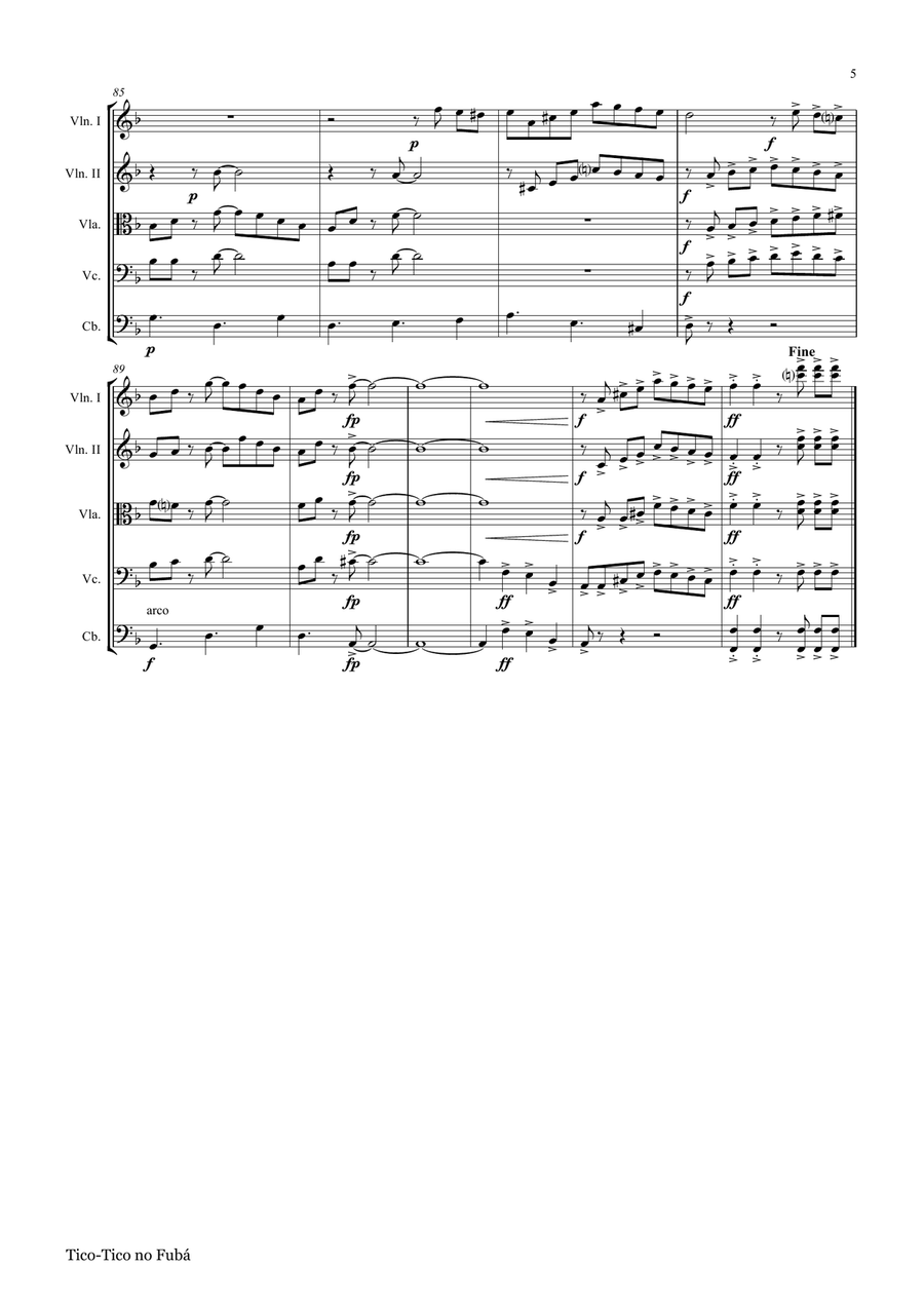 Tico-Tico no Fubá - Choro - String Orchestra String Orchestra scores gallery preview page 6