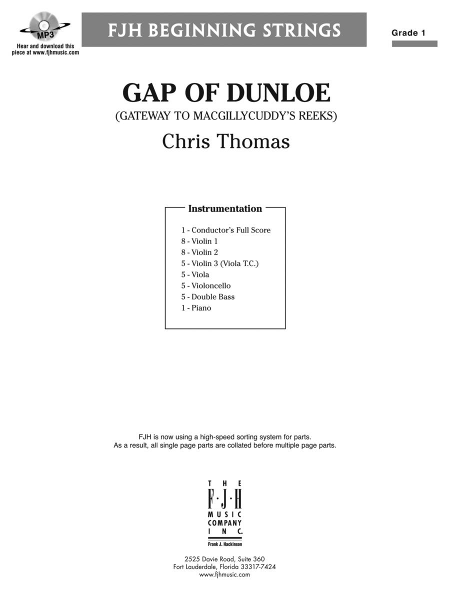 Gap of Dunloe: Score String Orchestra scores gallery preview page 1