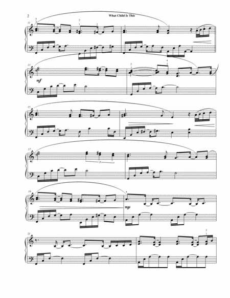 What Child Is This, late intermediate piano solo image number null
