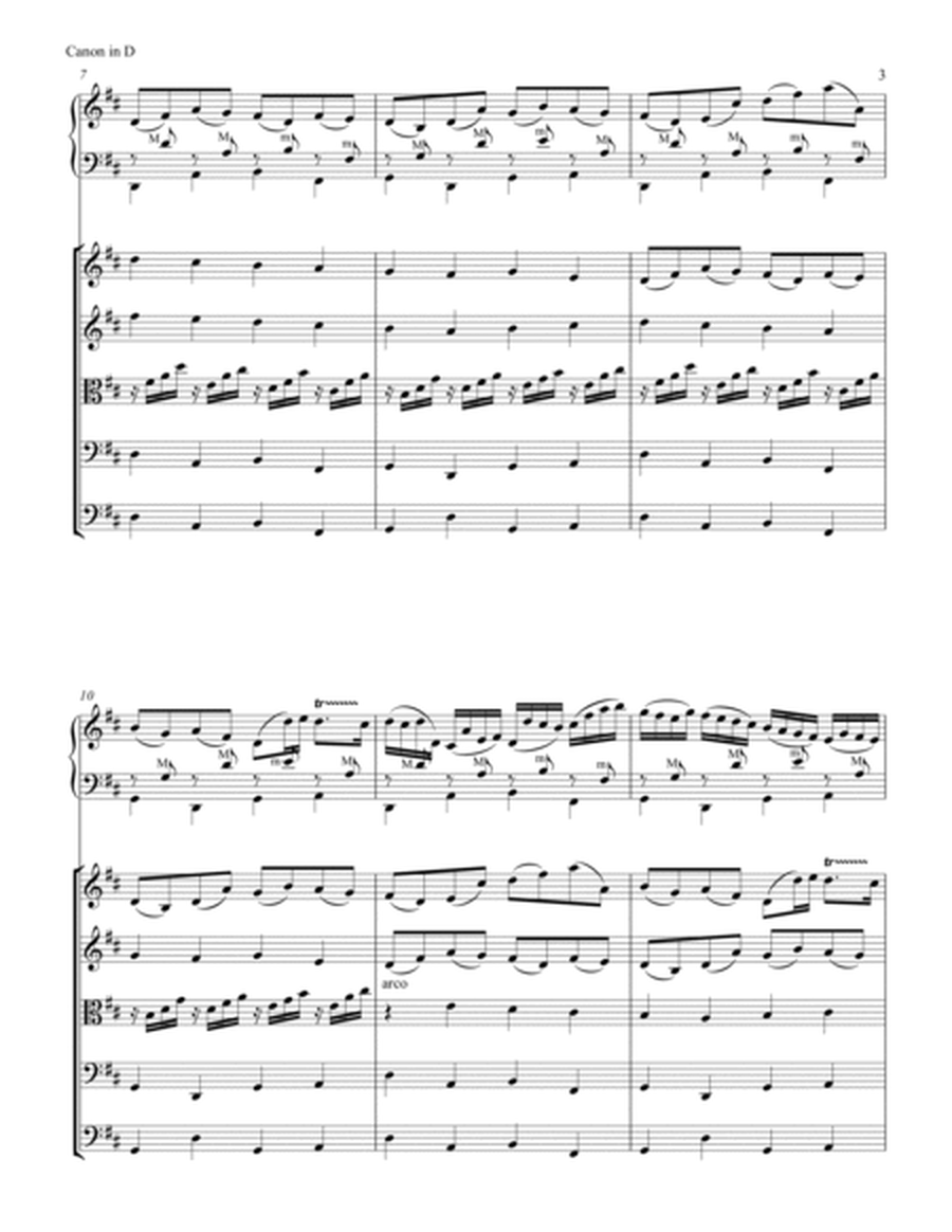 "Pachelbel Canon in D" for Accordion & String Ensemble - Complete Score and Parts image number null