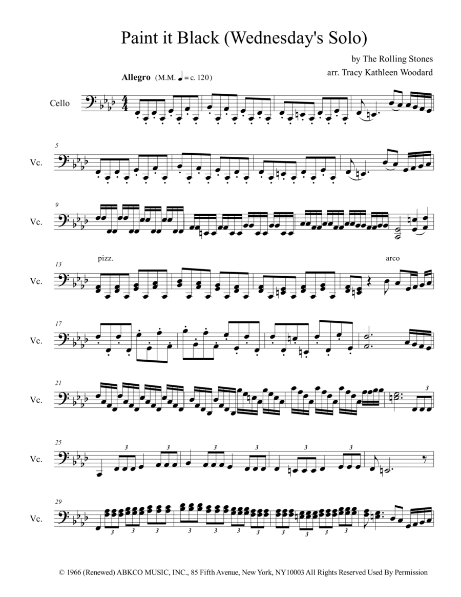 Paint It, Black Cello Solo scores gallery preview page 1