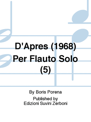 Book cover for D'Après (1968) Per Flauto Solo (5)