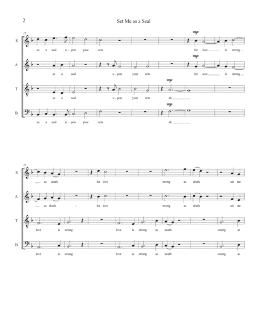 Set Me as a Seal 4-Part scores gallery preview page 2